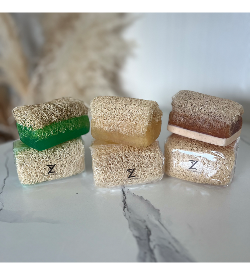 Kürbisfaser-Seifen Set – Aloe Vera, Reis & Honigmilch